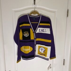 Vintage Purple and Gold LSU Tigers Women's Cardigan